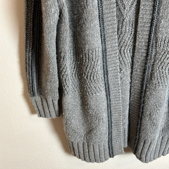 360 Sweater‎ Knit Open Front Cardigan Long Grey Wool Blend - Picture 5 of 10